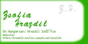 zsofia hrazdil business card